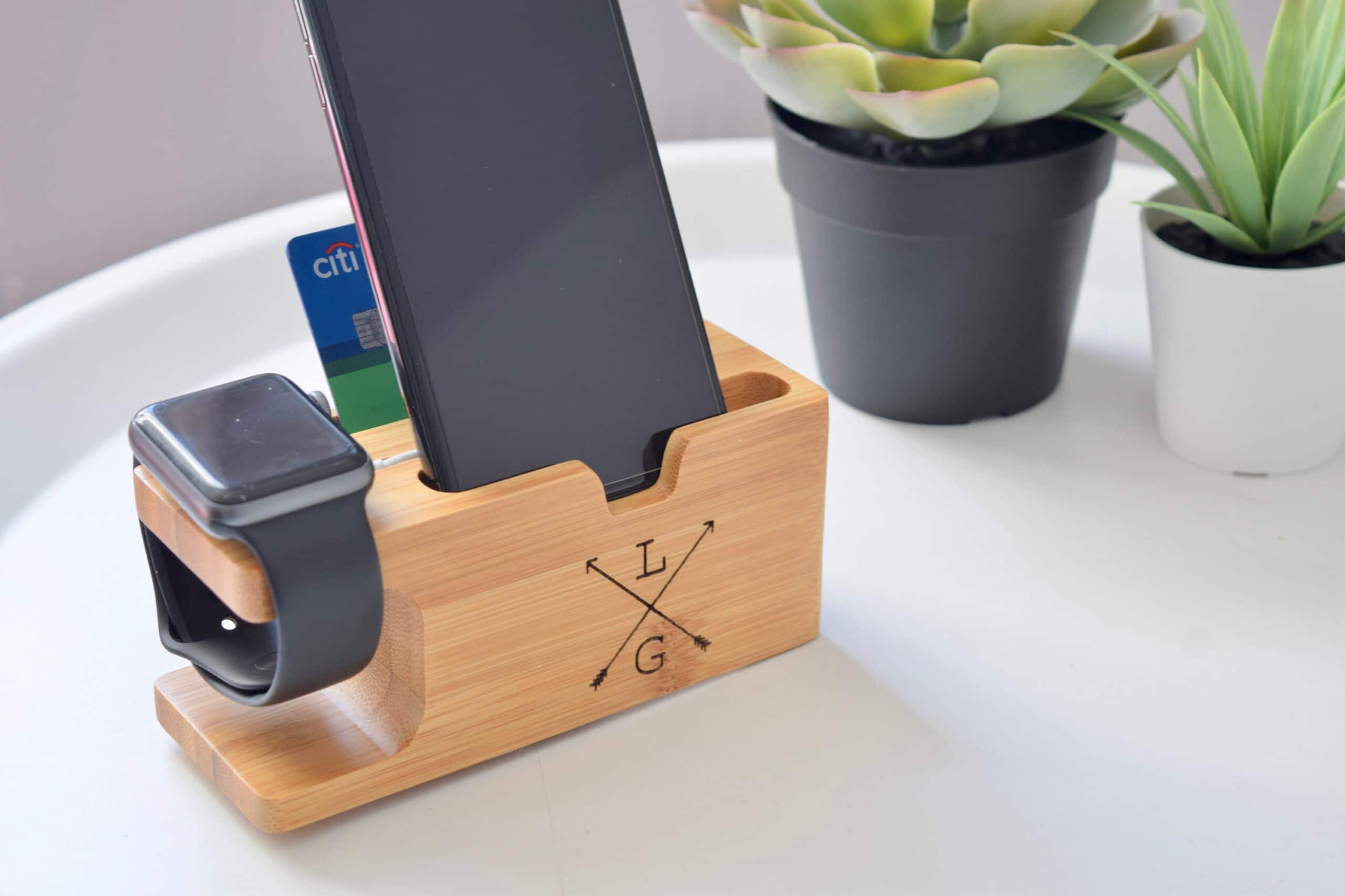 Bamboo charging dock