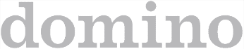 logo of domino brand of magazine and website in grayscale