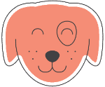 outline drawing of a dogs face