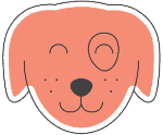 outline drawing of a dogs face