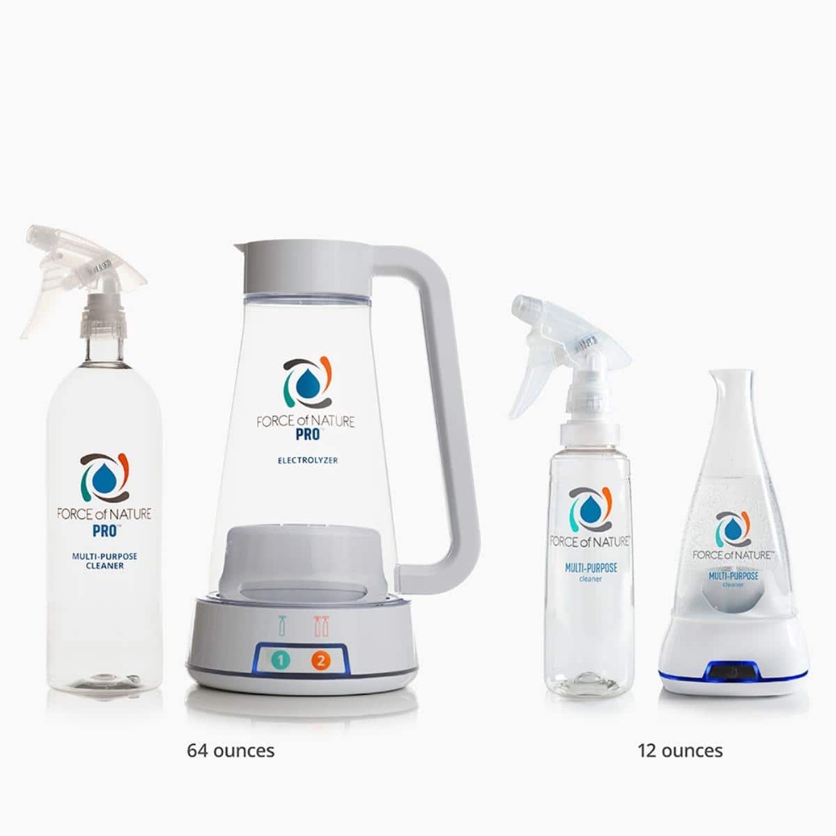 Force of Nature Pro device 12 ounces and 64 ounces