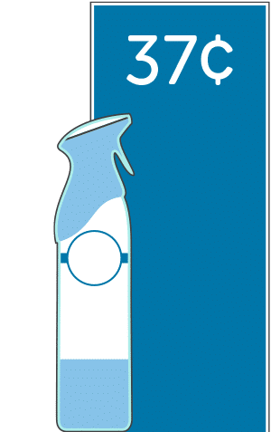 spray bottle of Febreze Air Odor Eliminator brand product