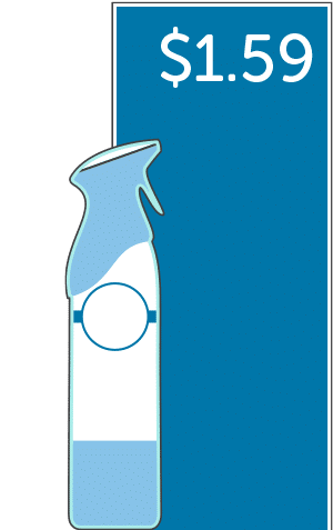 spray bottle of Febreze Air Odor Eliminator brand product