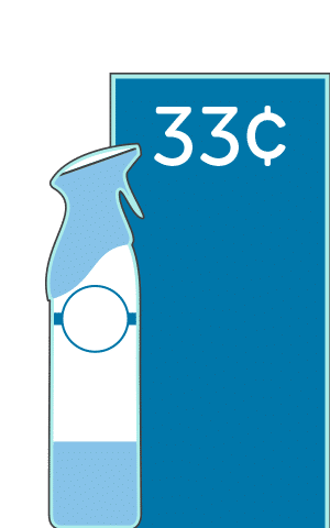 spray bottle of Febreze Air Odor Eliminator brand product